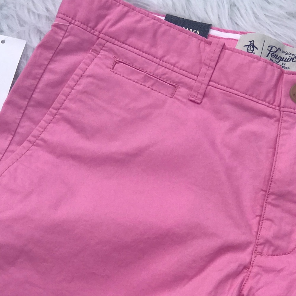  Men’s Original Penguin P55 Shorts Fuchsia Pink - Picture 3 of 8